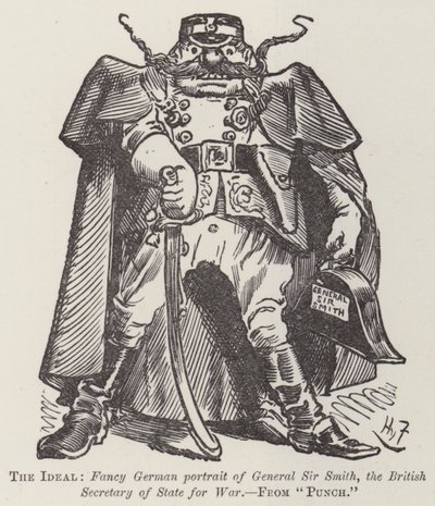 The Ideal, Fancy German Portrait of General Sir Smith, the British Secretary of State for War by Harry Furniss